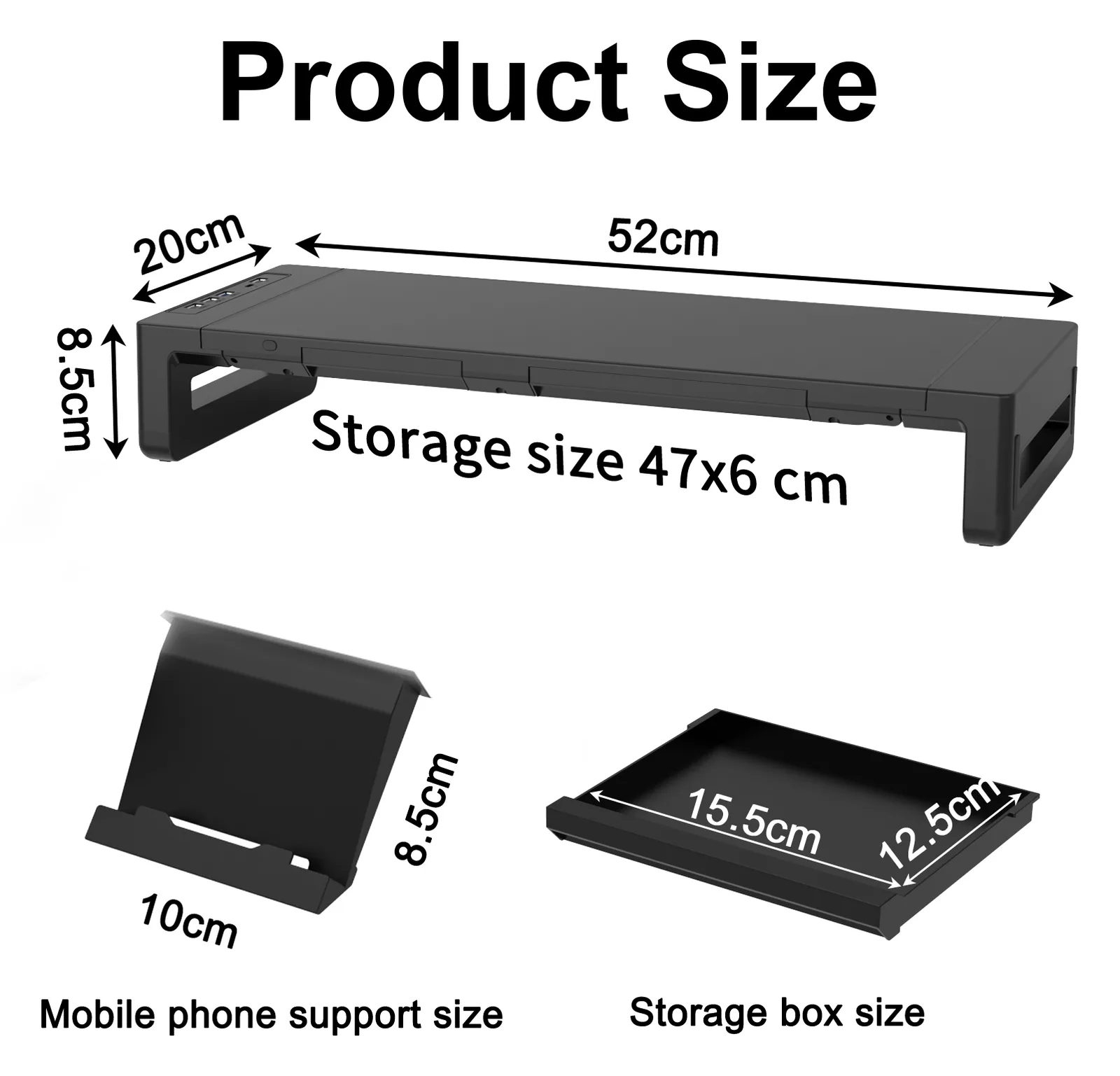 Equip Ergonomic Monitor Stand with USB USB-A x 4 USB-C 1, Ansicht 4