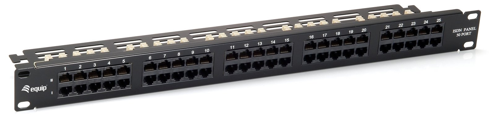 Equip ISDN So Patch Panel - Patch Panel - CAT 3 - Schwarz - 1U - 48.3 cm (19)