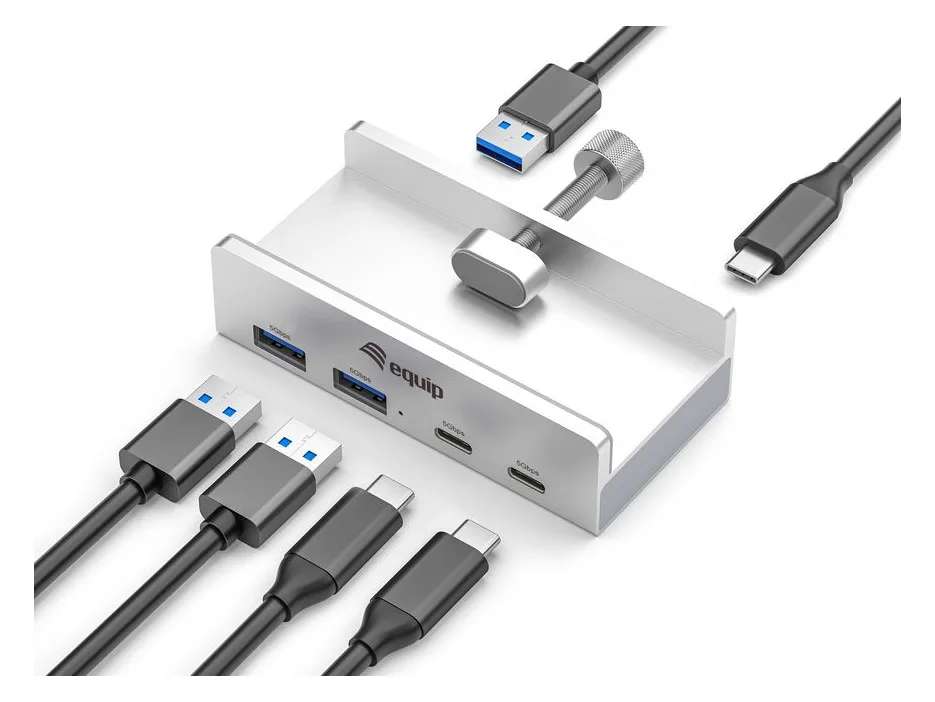 Equip Klemm USB-A3.2-Hub->2xUSB-C/2xUSB-A - Hub - 5 Gbps, Ansicht 4