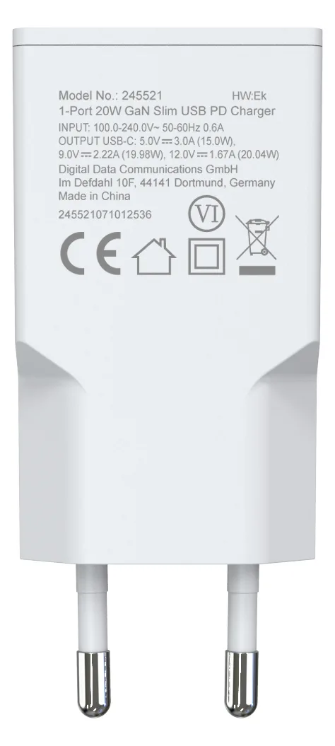 Equip Ladegerät 1Port USB-C PD3.0 GaN Slim 20W weiß, Ansicht 4