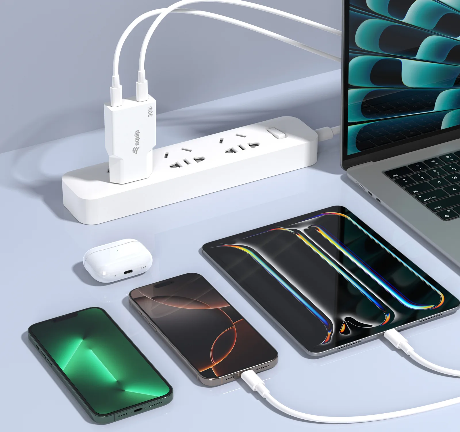 Equip Ladegerät 2Port USB-C PD3.0/USB-A GaN Slim 30W weiß - 2, Ansicht 2
