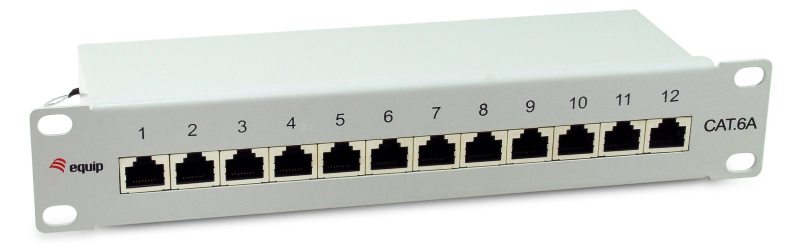 Equip Patchpanel 12x RJ45 Cat6A 10 FTP 1HE Premium hellgrau - Patch-Panel - Ethernet