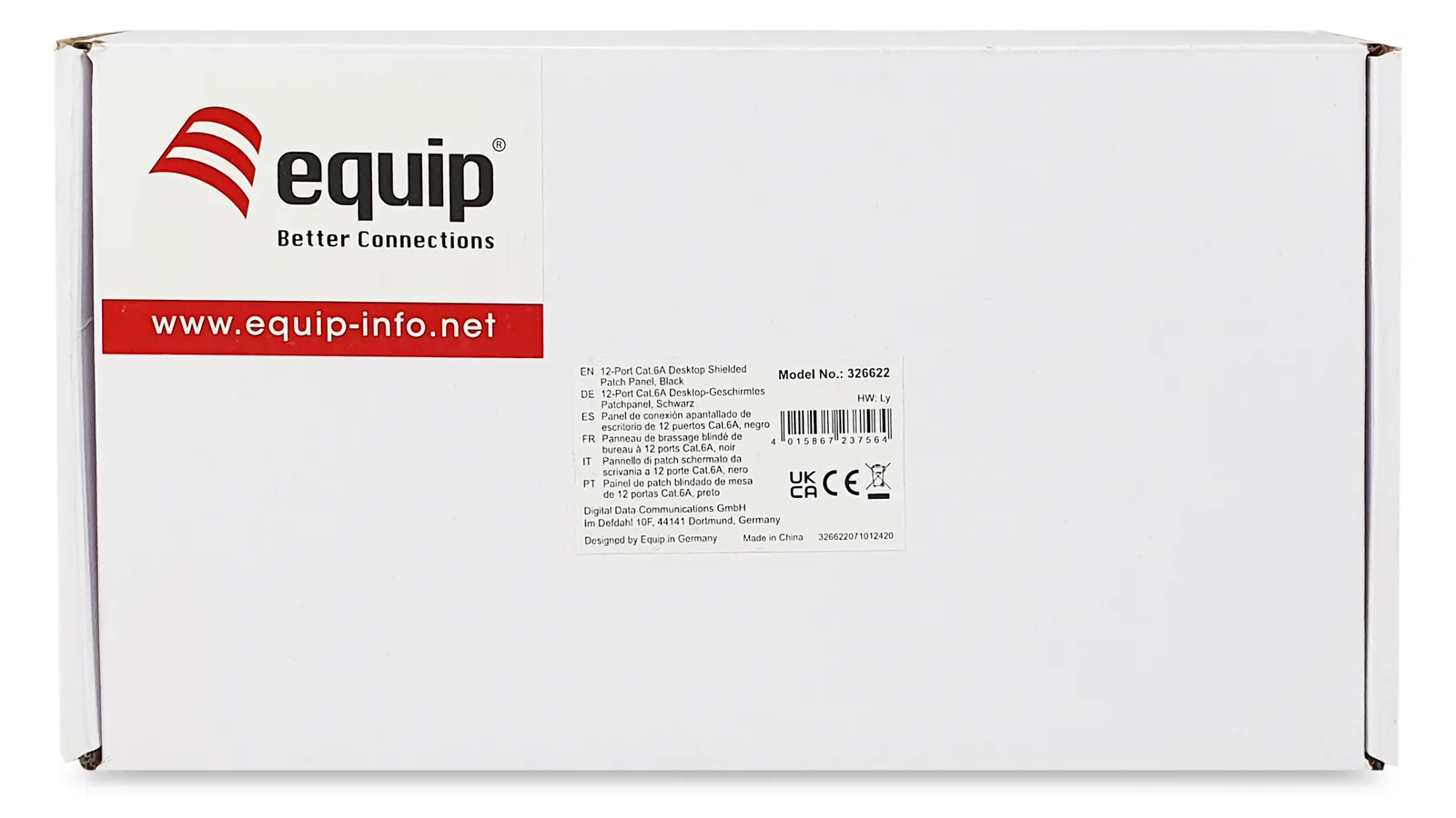 Equip Patchpanel 12x RJ45 Cat6A FTP 1HE Premium schwarz - Patch-Panel - Ethernet, Ansicht 2