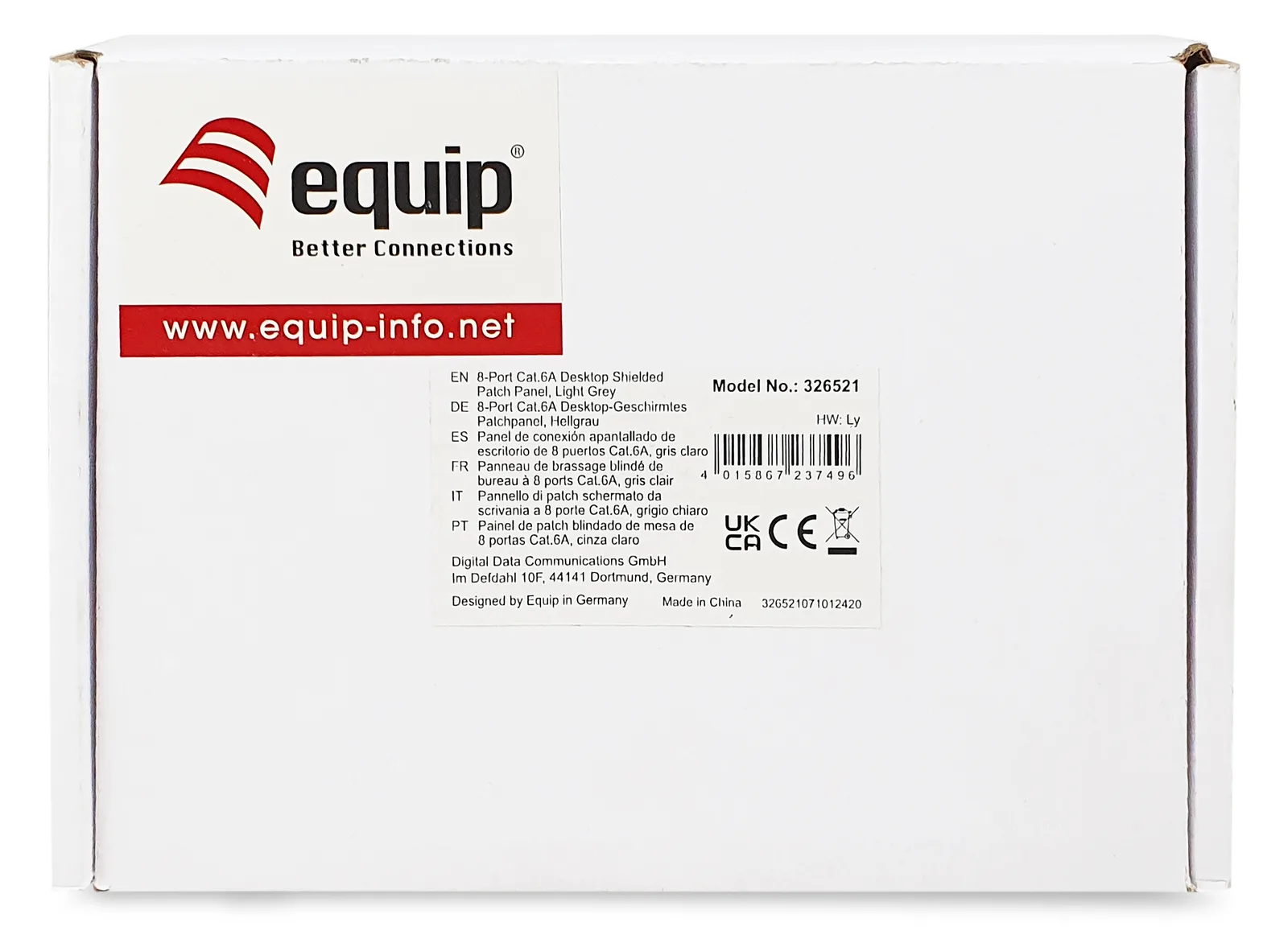 Equip Patchpanel 8x RJ45 Cat6A FTP 1HE Keystone Montage gr - Patch-Panel - Ethernet, Ansicht 2