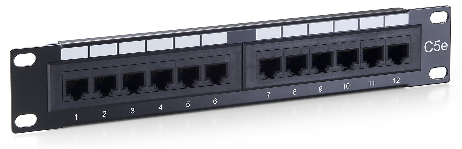 Equip Pro - Patch Panel - CAT 5e - RJ-45 X 12 - Schwarz - 1U - 25.4 cm (10)