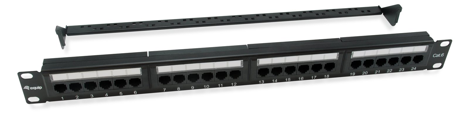 Equip Pro - Patch Panel - CAT 6 - RJ-45 X 24 - Schwarz - 1U - 48.3 cm (19)