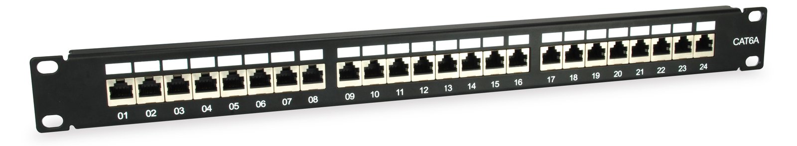 Equip Pro - Patch Panel - CAT 6a - RJ-45 X 24 - Schwarz - 1U - 48.3 cm (19)