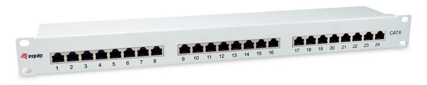 Equip Pro - Patch Panel - Rack montierbar - CAT 6 - STP - RJ-45 X 24 - Hellgrau - 1U - 48.3 cm (19)