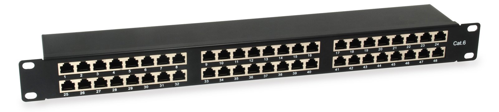 Equip Pro - Patch Panel - Rack montierbar - CAT 6 - STP - RJ-45 X 48 - Schwarz - 1U - 48.3 cm (19)