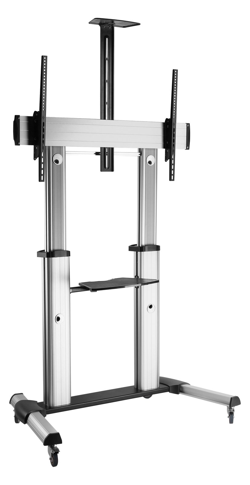 Equip Pro - Wagen - für LCD TV - Kunststoff, Aluminium, Stahl - Schwarz, Silber - Größe: 152.4-254 cm (60-100)