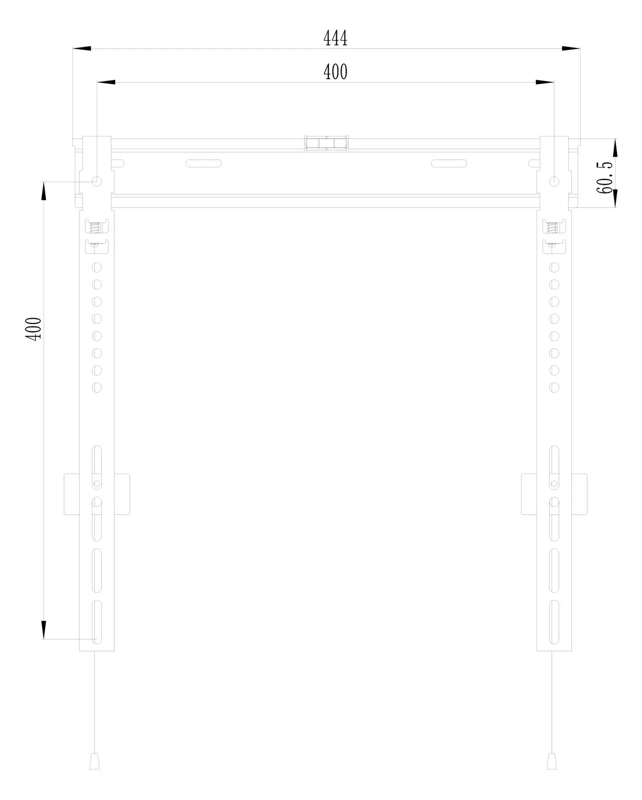 Equip Pro Fixed TV Wall Mount Bracket - Klammer - für Flachbildschirm - Stahl - pulverbeschichtet schwarz - 81.3-139.7cm, Ansicht 4