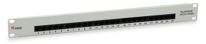 Equip Pro ISDN - Patch Panel - CAT 3 - RJ-45 X 25 - Hellgrau - 1U - 48.3 cm (19)