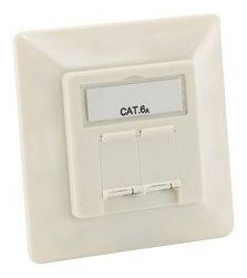 Equip Professional - Anschlussdose, Unterputz - CAT 6a - STP - RJ-45 X 2 - Pure White, RAL 9010 (Packung mit 5) von LumaTech