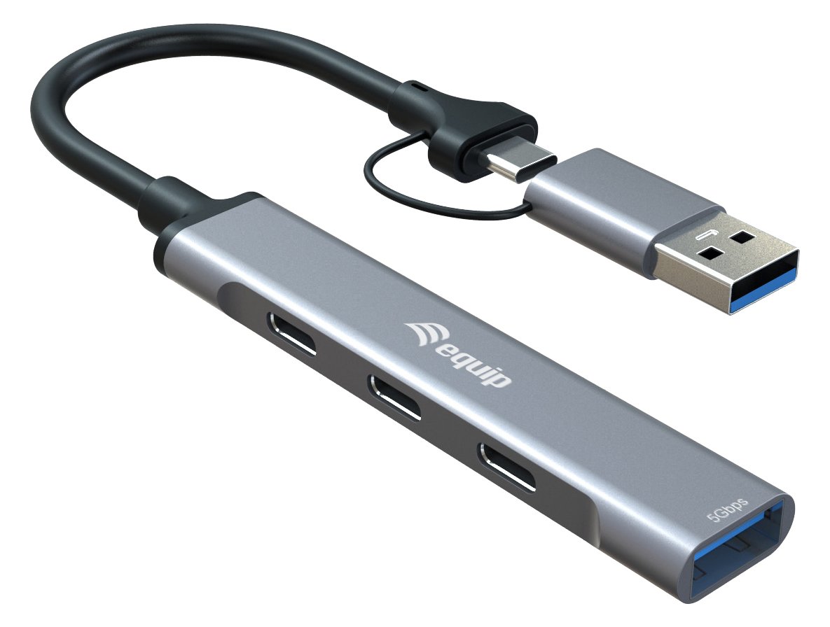 Equip USB 3.2 Gen 1/2.0 Hub USB-C x 3+ USB-A 1
