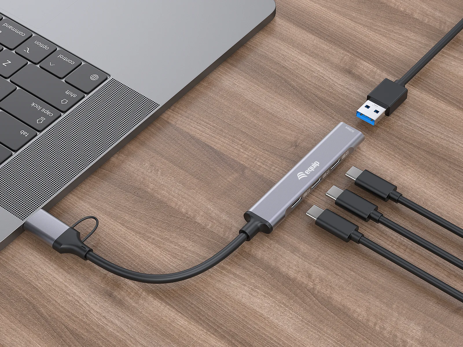 Equip USB 3.2 Gen 1/2.0 Hub USB-C x 3+ USB-A 1, Ansicht 4