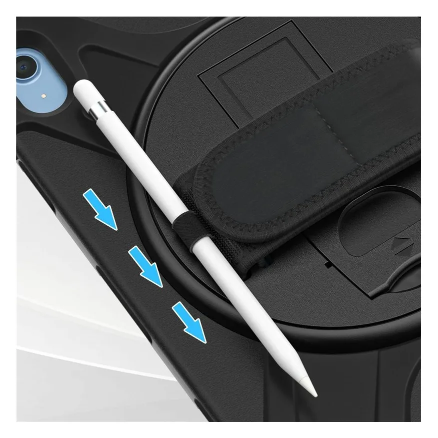 eSTUFF AUSTIN - Hintere Abdeckung für Apple 10.9-inch iPad (10. Generation) - Silikon, Polycarbonat - Schwarz - 7.9, Ansicht 3