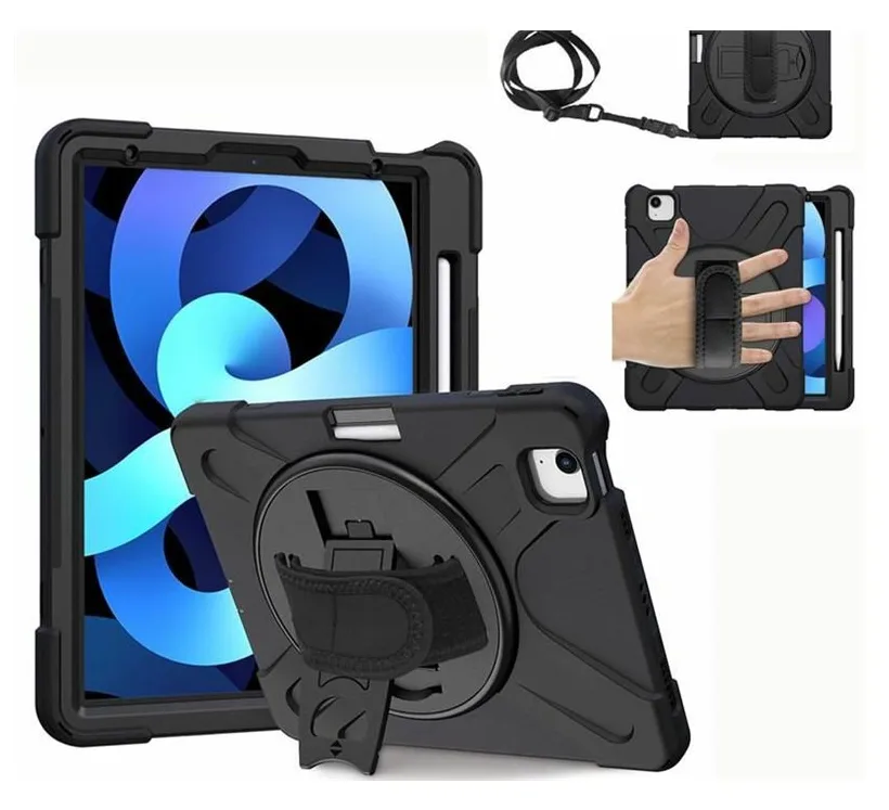 eSTUFF AUSTIN - Hintere Abdeckung für Tablet - Polycarbonat, Silikon - Schwarz - für Apple 11-inch iPad Air (M2), Ansicht 2
