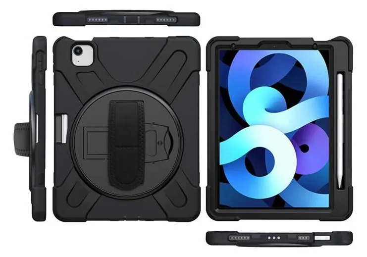 eSTUFF AUSTIN - Hintere Abdeckung für Tablet - Polycarbonat, Silikon - Schwarz - für Apple 11-inch iPad Air (M2), Ansicht 4