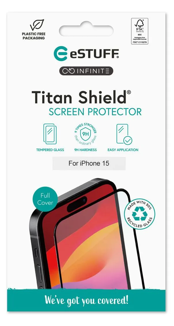 eSTUFF ES501401 - Apple - iPhone 15 - Kratzresistent - Schwarz - Transparent - 1 Stück(e), Ansicht 3