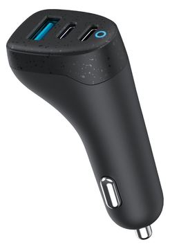 eSTUFF INFINITE - Auto-Netzteil - 100 Watt - 3 A - QC 3.0, PD 3.0 - 3 Ausgabeanschlussstellen (24 pin USB-C, USB Typ A) von LumaTech