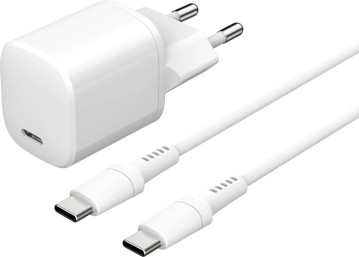 eSTUFF INFINITE - Netzteil - EU-Stecker, Kabel USB-C auf USB-C, 1,5 m - 20 Watt - 3 A - PD (24 pin USB-C), Ansicht 3