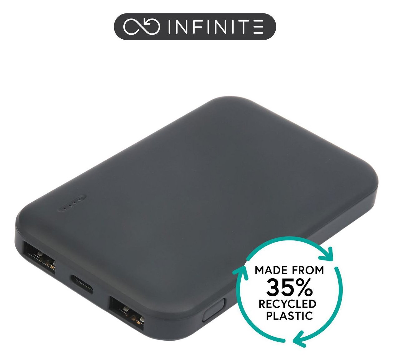 eSTUFF INFINITE - Powerbank - 5000 mAh - 18.5 Wh - 2.1 A - PD, QC 3.0 - 2 Ausgabeanschlussstellen (USB Typ A)