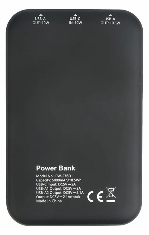 eSTUFF INFINITE - Powerbank - 5000 mAh - 18.5 Wh - 2.1 A - PD, QC 3.0 - 2 Ausgabeanschlussstellen (USB Typ A), Ansicht 2