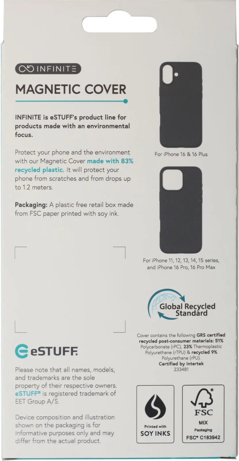 eSTUFF INFINITE GRS VENICE iPhone 16e Black Leather Magnetic, Ansicht 2