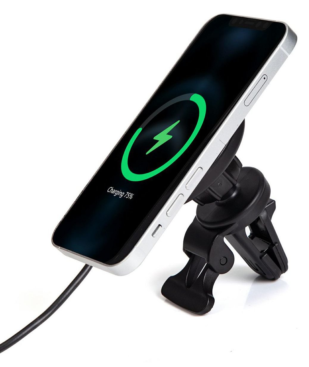 eSTUFF Kfz-Halterung für induktives Laden - 15 Watt - 3 A - PD 3.0, QC 3.0 (magnetisch)