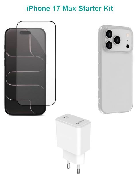 eSTUFF Kit für iPhone 17 Pro - Ladegeraet Schutzhülle und Schutzfolie von LumaTech