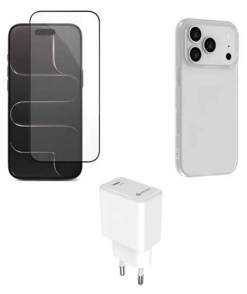eSTUFF Kit für iPhone 17 Pro - Ladegeraet Schutzhülle und Schutzfolie, Ansicht 2