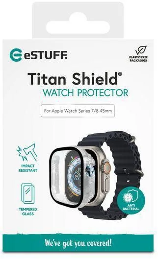 eSTUFF Titan Shield - Stoßstange für Smartwatch - full body, 45 mm - gehärtetes Glas (9H), Ansicht 4
