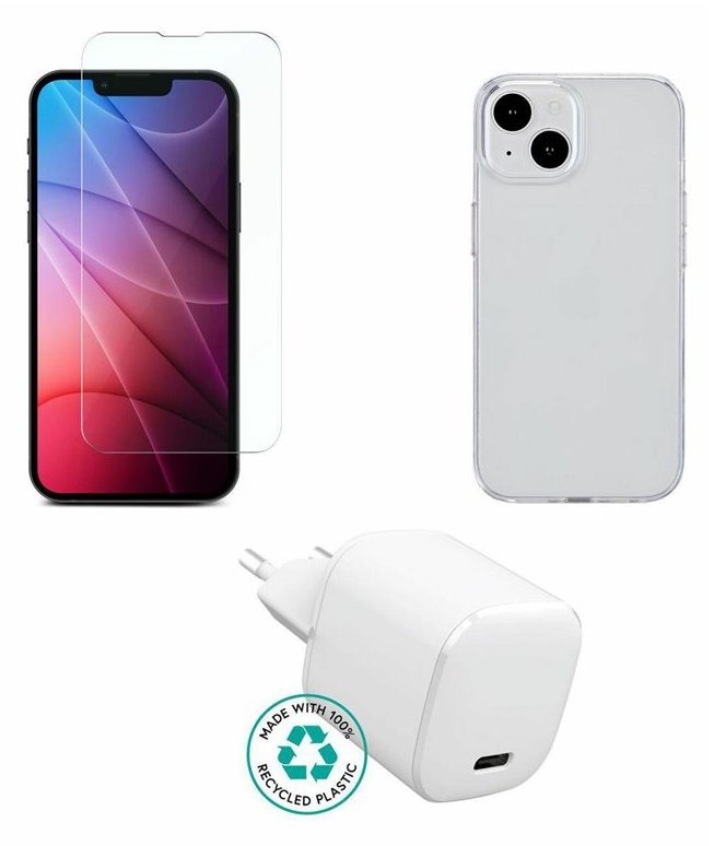 eSTUFF Zubehörkit für Handy - Ladegerät, Abdeckung, Glas