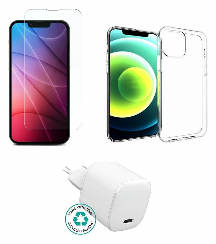 eSTUFF Zubehörkit für Handy - Ladegerät, Abdeckung, Glas