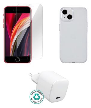 eSTUFF Zubehörkit für Handy - Ladegerät, Abdeckung, Glas - für Apple iPhone SE (3rd generation) von LumaTech