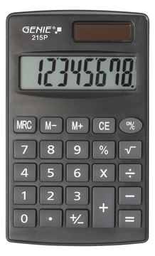 Genie 215 P - Tasche - Einfacher Taschenrechner - 8 Ziffern - Batterie/Solar - Schwarz von LumaTech