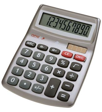Genie 540 - Desktop - Display-Rechner - 10 Ziffern - 1 Zeilen - Batterie/Solar - Grau von LumaTech