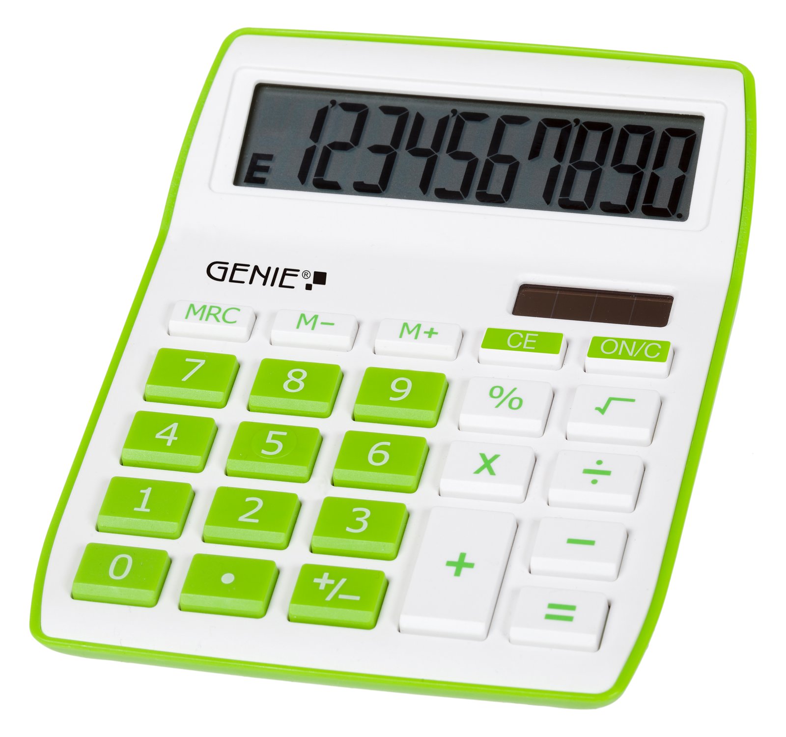 Genie 840 G - Desktop - Display-Rechner - 10 Ziffern - Display klappbar - Batterie/Solar - Grün - Weiß