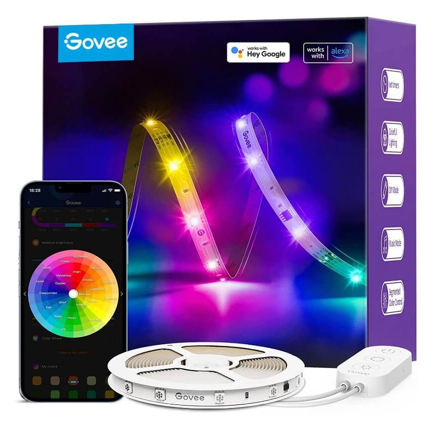 Govee H618A - Intelligenter Leuchtstreifen - Wi-Fi/Bluetooth - Weiß - LED - Multi - 16000000 Farben