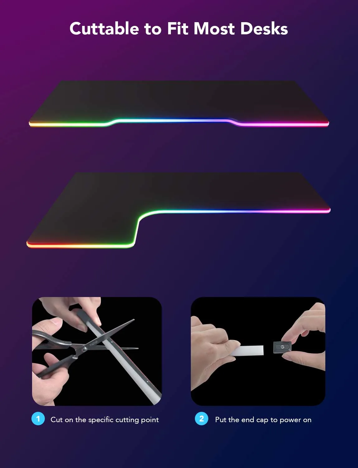Govee H61C3 - Intelligenter Leuchtstreifen - Wi-Fi/Bluetooth - Schwarz - Weiß - LED - Silikon - Multi, Ansicht 4