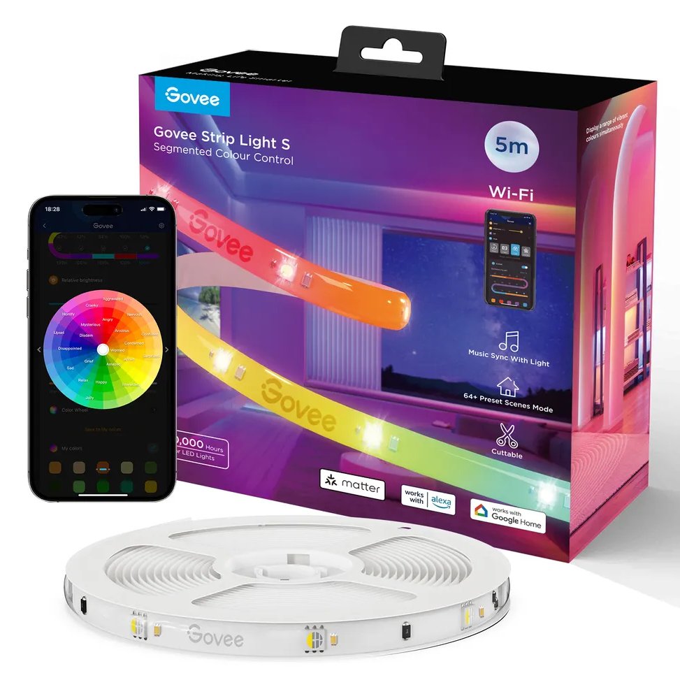 Govee LED Stripe Light S Wi-Fi Bluetooth Matter 5 m RGBIC