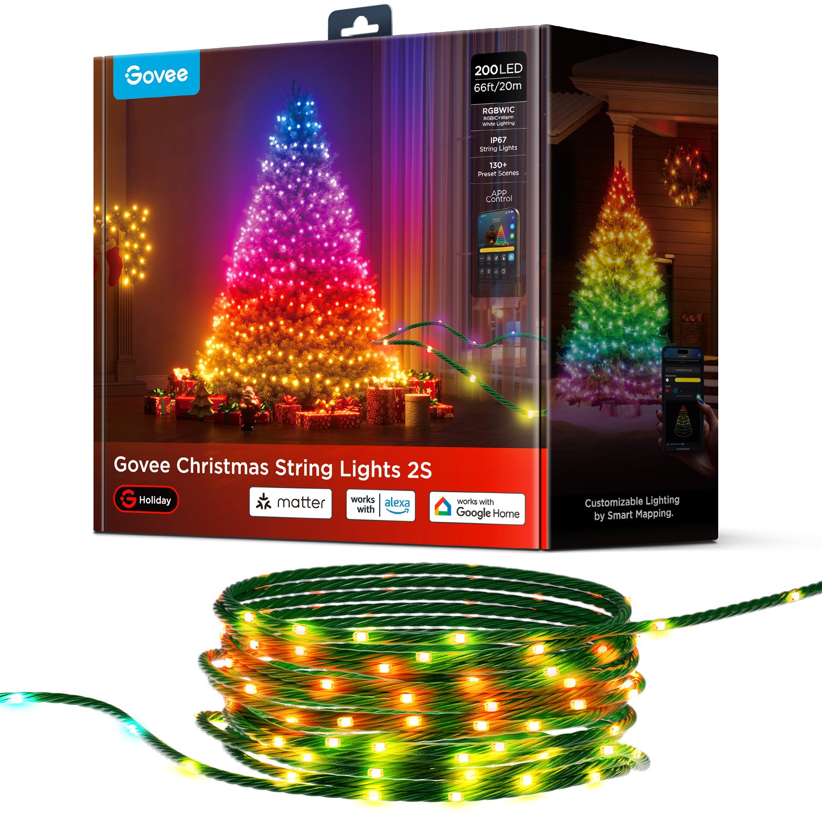 Govee LED-Lichterkette Gen. 2 Matter 200 LEDs 20 m