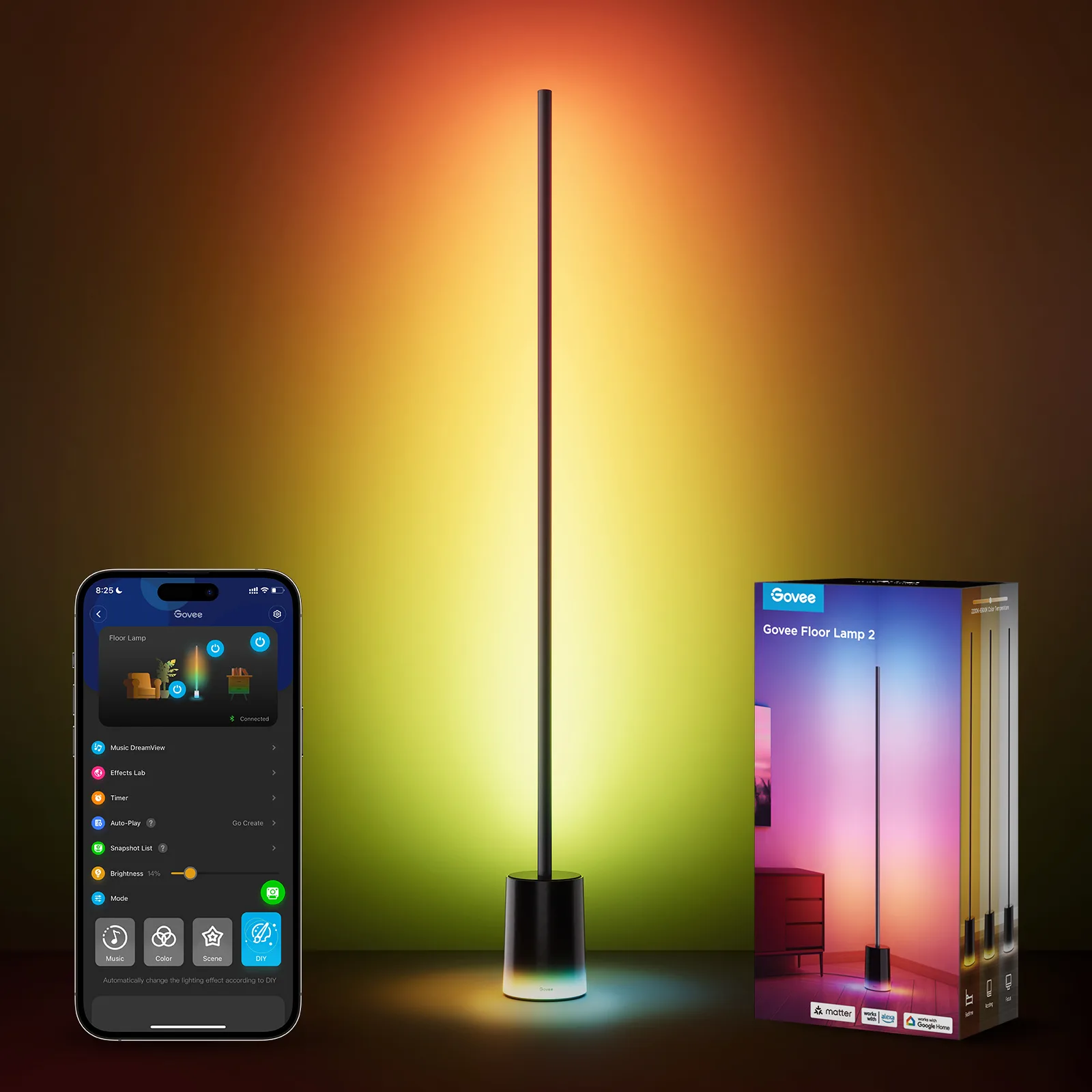 Govee RGBICWW SMART Floor Lamp 2 Bluetooth Wi-Fi Matter, Ansicht 2