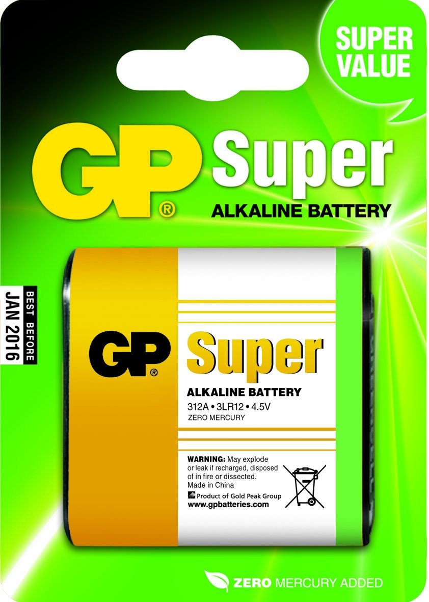 GP Battery GP Super Alkaline 312A - Batterie 3LR12 - Alkalisch