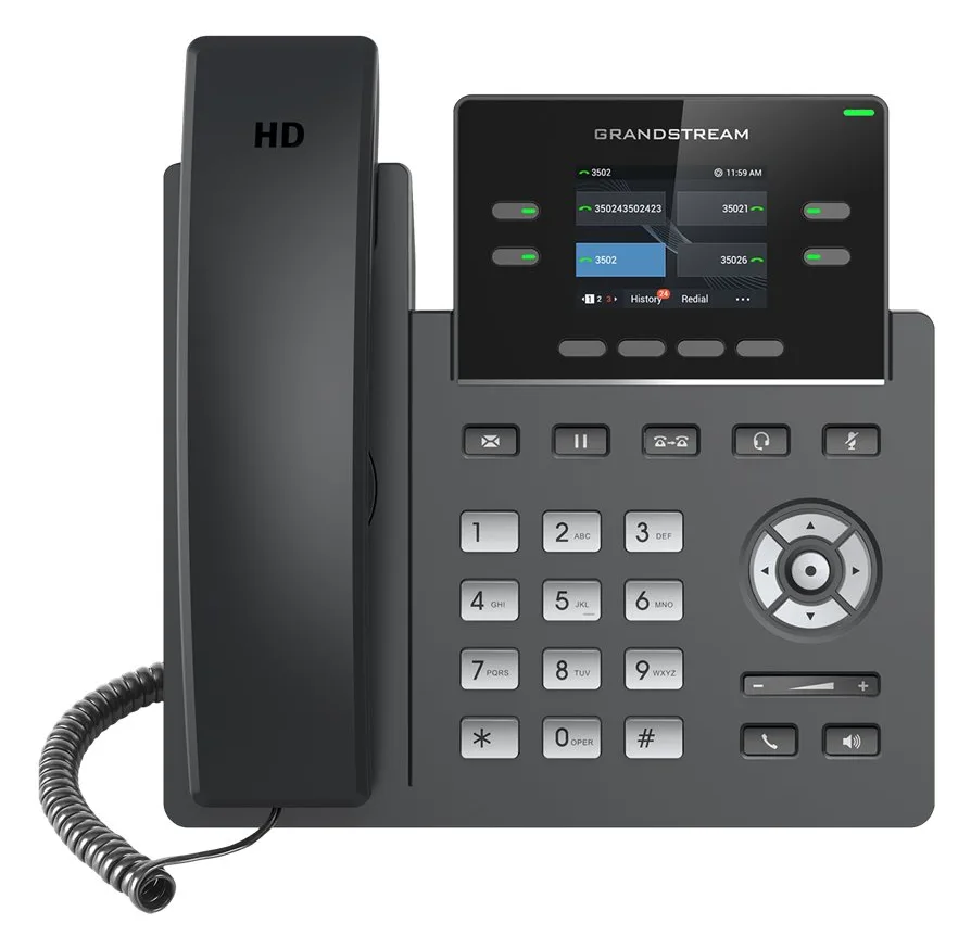 Grandstream GRP2612P - VoIP-Telefon mit Rufnummernanzeige/Anklopffunktion, Ansicht 3