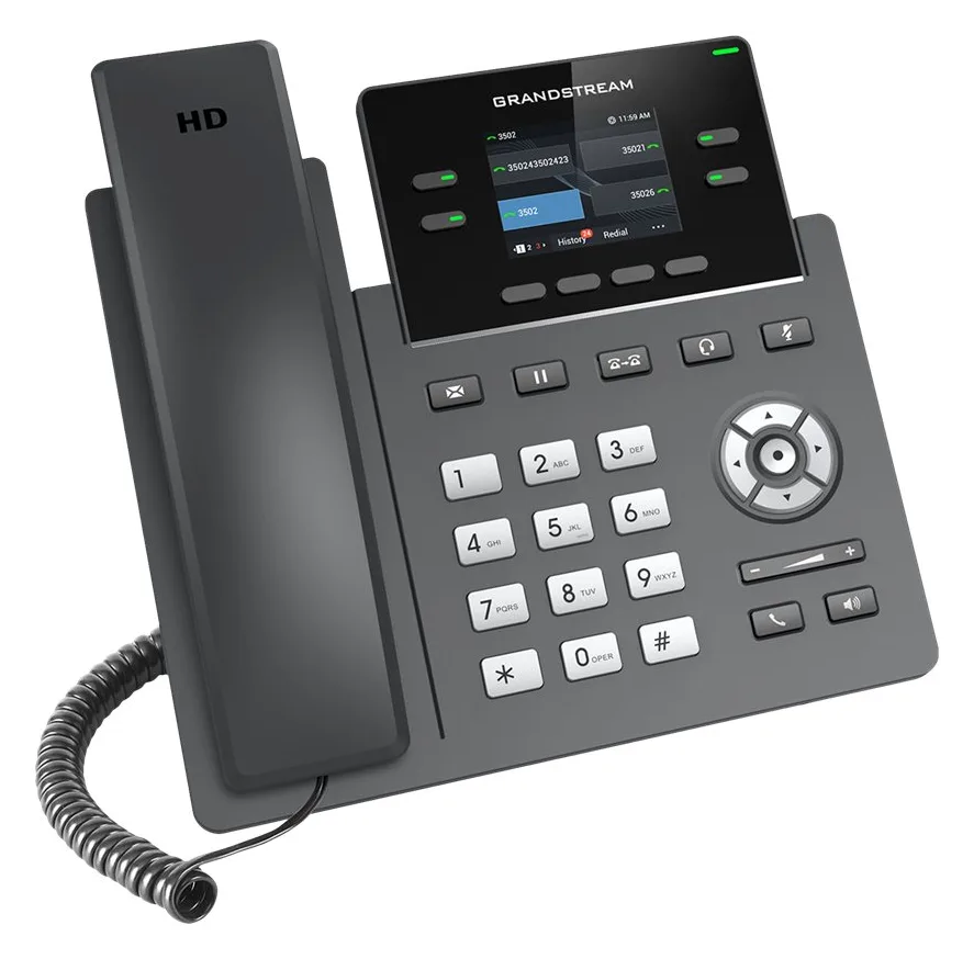 Grandstream GRP2612P - VoIP-Telefon mit Rufnummernanzeige/Anklopffunktion, Ansicht 4