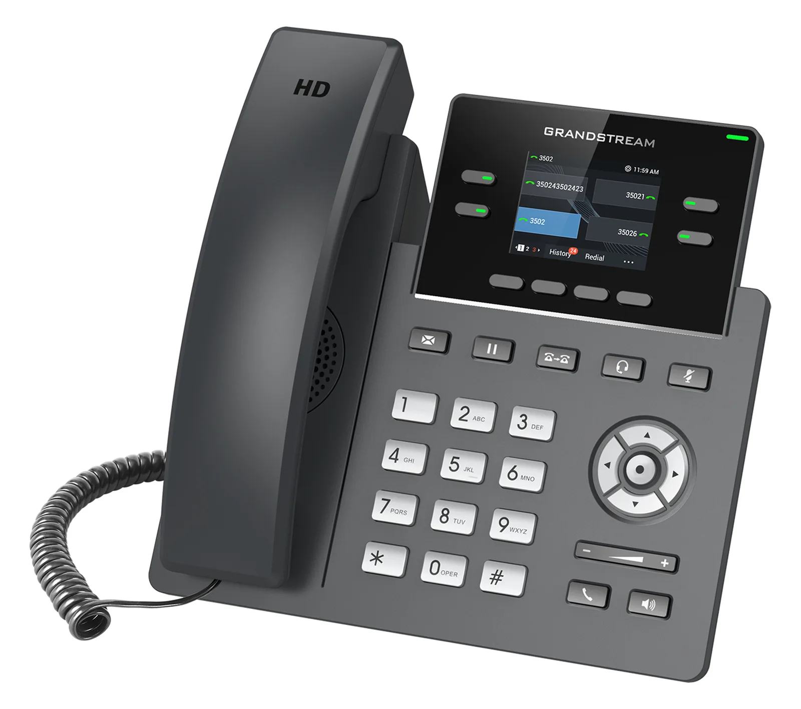 Grandstream GRP2612W - VoIP-Telefon mit Rufnummernanzeige/Anklopffunktion, Ansicht 2