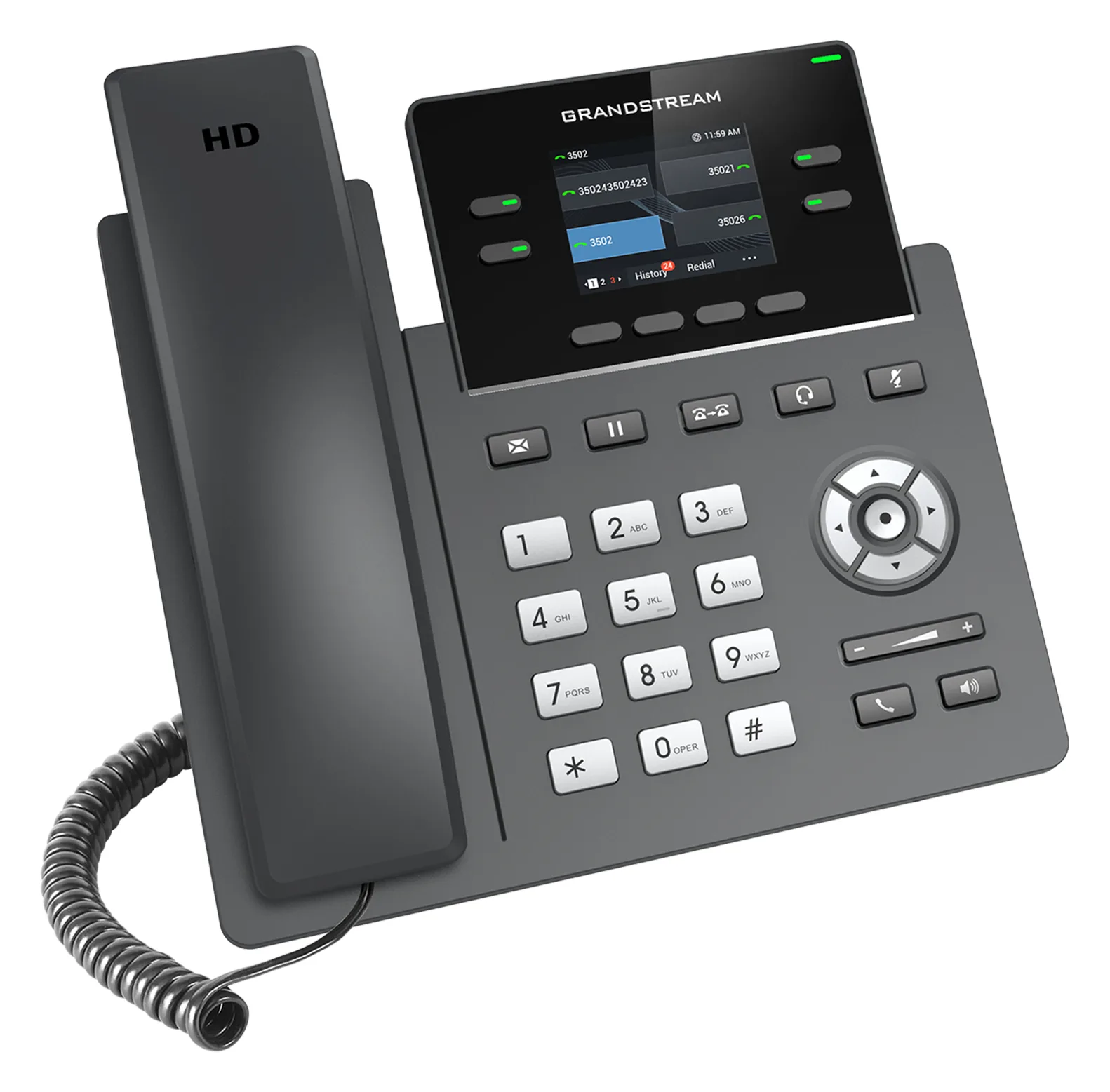 Grandstream GRP2612W - VoIP-Telefon mit Rufnummernanzeige/Anklopffunktion, Ansicht 3