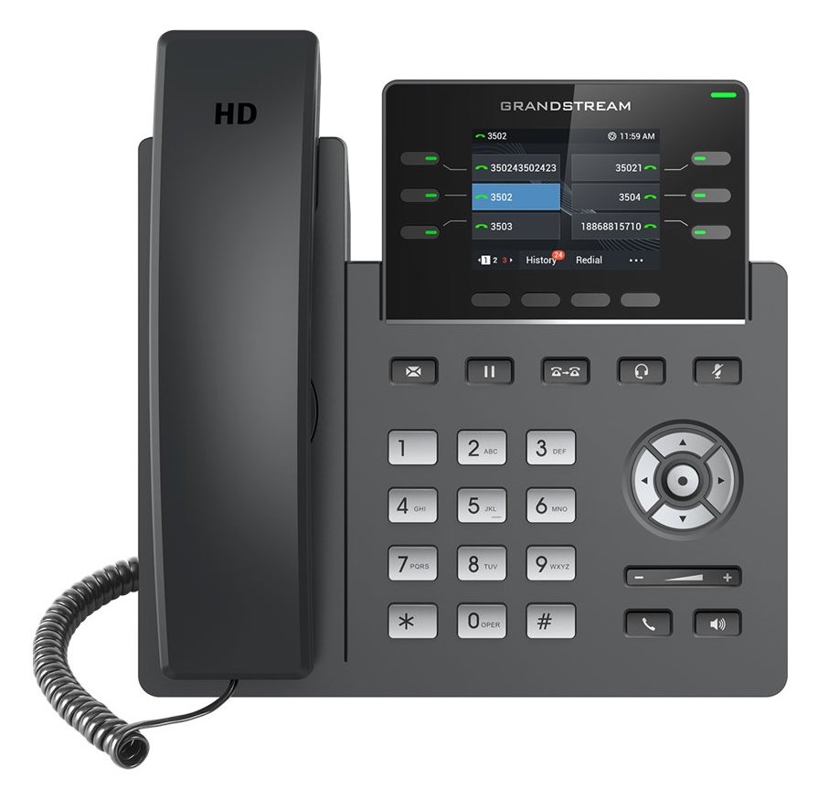 Grandstream GRP2613W - VoIP-Telefon mit Rufnummernanzeige/Anklopffunktion - IEEE 802.11a/b/g/n/ac/ax (Wi-Fi)