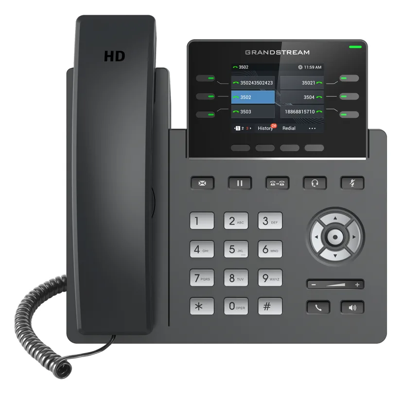 Grandstream GRP2613W - VoIP-Telefon mit Rufnummernanzeige/Anklopffunktion - IEEE 802.11a/b/g/n/ac/ax (Wi-Fi), Ansicht 4